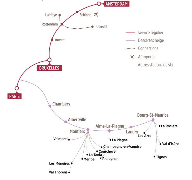 Thalys Neige routes