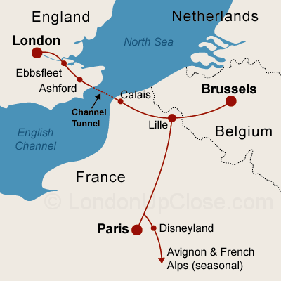 Eurostar destinations et routes